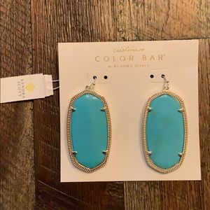 NWT Kendra Scott gold/turquoise statement earrings